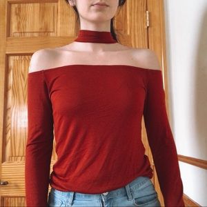 Forever 21 Off the Shoulder Choker Top